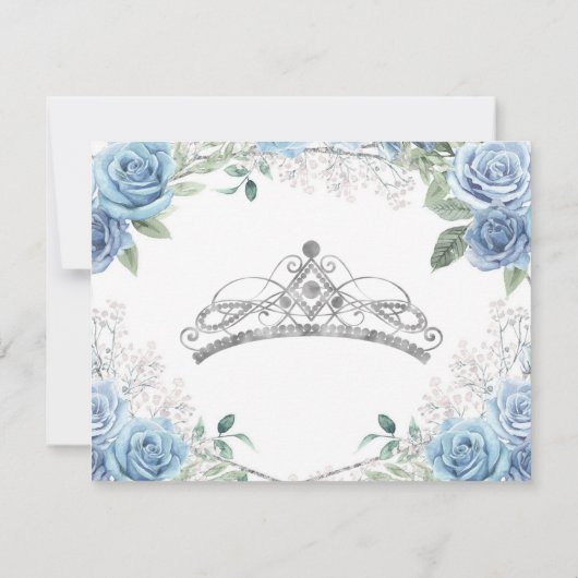 Quinceañera 15 Anos Dusty Blue Save the Date Bedankkaart (Achterkant)