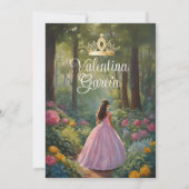 Quinceañera 15 Anos Gouden Kroon Kaart (Achterkant)