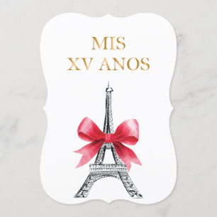 Quinceanera 15 Birthday Invitation Paris Frans Kaart