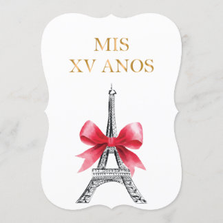 Quinceanera 15 Birthday Invitation Paris Frans Kaart