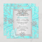 Quinceanera 15 Birthday Light Blauwgroen Blue Heel Kaart (Voorkant / Achterkant)