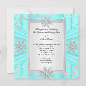 Quinceanera 15 Birthday Light Blauwgroen Blue Heel Kaart (Achterkant)