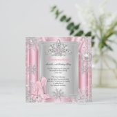 Quinceanera 15 Birthday Light Pink Heels 2 Kaart (Staand voorkant)