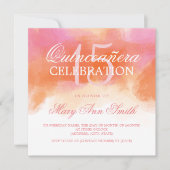 Quinceanera 15 Birthday Summer Blue Waterverf Kaart (Voorkant)