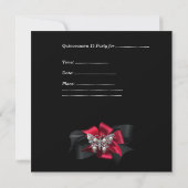 Quinceanera 15 Birthday Zebra Red Black Silver Kaart (Achterkant)