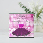 QUINCEANERA 15 Black Pink Dress Bubbles 2 Kaart (Staand voorkant)