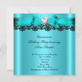 Quinceanera 15 Blauwgroen witte gele partij 2 Kaart (Achterkant)