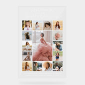 Quinceañera 15 Fotocollage Verjaardag Welkom Acryl Bord (Voorkant)