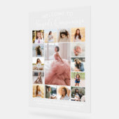 Quinceañera 15 Fotocollage Verjaardag Welkom Acryl Bord (Hoek)