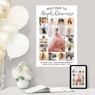 Quinceañera 15 Fotocollage Verjaardag Welkom Poster