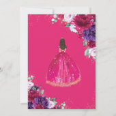 Quinceañera 15 Fuchsia Dress Paarse Lila Bloemen Kaart
