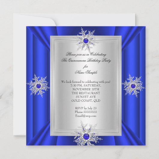 Quinceanera 15 Koninklijke Blauwe Heels Kaart (Achterkant)