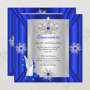 Quinceanera 15 Koninklijke Blauwe Heels Kaart