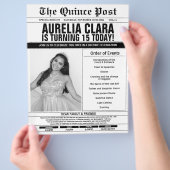 Quinceañera 15 Krantenprogramma Orde van Evenement Flyer (Hand)