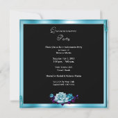 Quinceanera 15 Party Blauw Blauwgroen Rozen Foto Kaart (Achterkant)