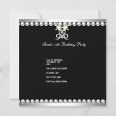 Quinceanera 15 Tiara Gown Zwart Zilver Wit Kaart (Achterkant)