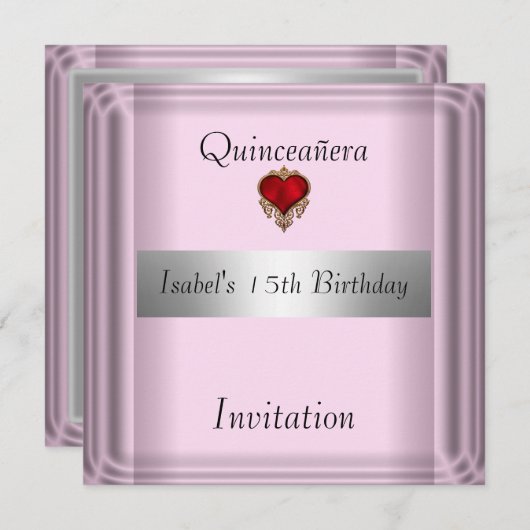 Quinceañera, 15, Uitnodiging save the date (Voorkant / Achterkant)