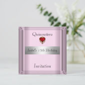 Quinceañera, 15, Uitnodiging save the date (Staand voorkant)