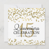 Quinceanera 15 Verjaardagsfeest Gold Foil Confetti Kaart (Achterkant)