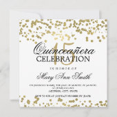 Quinceanera 15 Verjaardagsfeest Gold Foil Confetti Kaart (Voorkant)