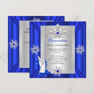 Quinceanera 15 Verjaardagsfeest Koninklijk Blauwe Kaart