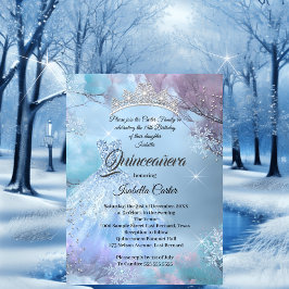 Quinceanera 15e Asbloem Blauw paars roze Kaart