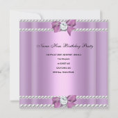 Quinceanera 15e Birthday Party Zebra Lila Pearl Kaart (Achterkant)