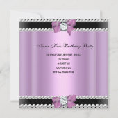 Quinceanera 15e Birthday Party Zebra Lila Pearl Kaart (Achterkant)