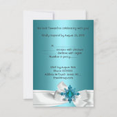 Quinceanera 15e Blauwgroen Blauw Zilver Wit Bow RS Kaart (Achterkant)