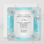 Quinceanera 15e Blauwgroen Blauwe Winter Wonderlan Kaart (Achterkant)