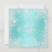 Quinceanera 15e Blauwgroen Snowflake Winter Wonder Kaart (Achterkant)