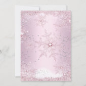 Quinceanera 15e Blush Pink Snowflake Winter Kaart (Achterkant)