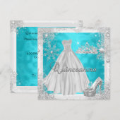 Quinceanera 15e Elite Elegant Birthday Party Kaart (Voorkant / Achterkant)