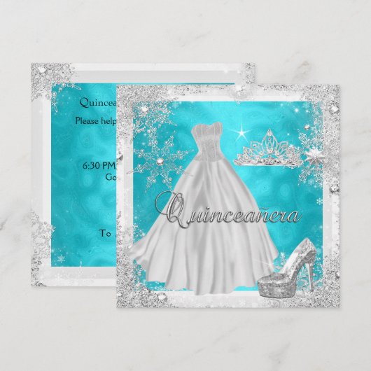 Quinceanera 15e Elite Elegant Birthday Party Kaart (Voorkant / Achterkant)