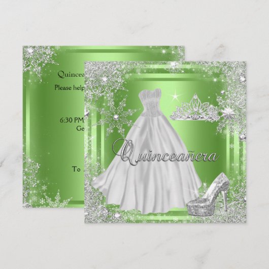 Quinceanera 15e Elite Elegant Birthday Party Kaart (Voorkant / Achterkant)