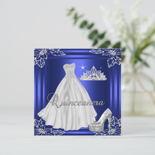 Quinceanera 15e Elite Elegant Birthday Party Kaart (Staand voorkant)