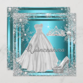 Quinceanera 15e Elite Elegant Birthday Party Kaart (Voorkant / Achterkant)
