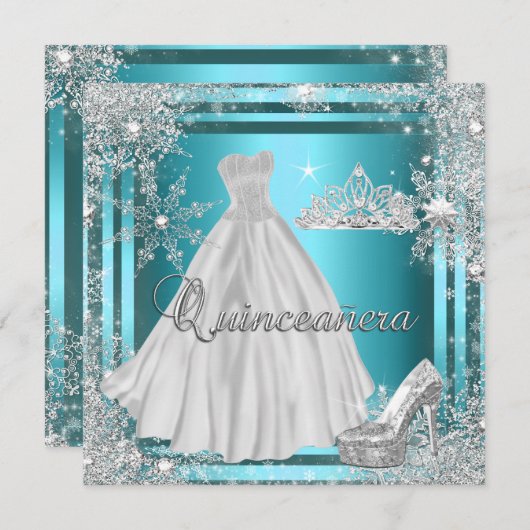 Quinceanera 15e Elite Elegant Birthday Party Kaart (Voorkant / Achterkant)