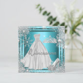 Quinceanera 15e Elite Elegant Birthday Party Kaart (Staand voorkant)