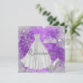 Quinceanera 15e Elite Elegant Birthday Party Kaart (Staand voorkant)