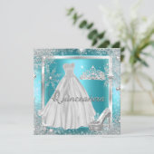 Quinceanera 15e Elite Princess Birthday Party Kaart (Staand voorkant)