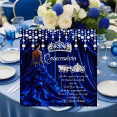 Quinceanera 15e Koninklijke Blauwe Koets Tiara Kaart