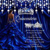 Quinceanera 15e Koninklijke Blauwe Koets Tiara Kaart