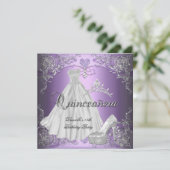 Quinceanera 15e Lila Paars Kaart (Staand voorkant)