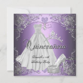 Quinceanera 15e Lila Paars Kaart (Voorkant)