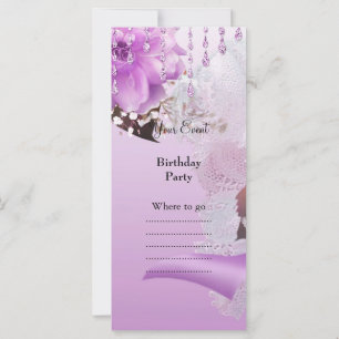 Quinceanera 15e Lila roze Floral White