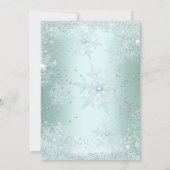 Quinceanera 15e Munt Blauwgroen Snowflake Winter Kaart (Achterkant)