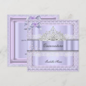 Quinceanera 15e Paars Lila 2 Kaart (Voorkant / Achterkant)