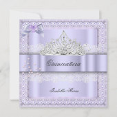 Quinceanera 15e Paars Lila 2 Kaart (Voorkant)