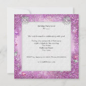 Quinceanera 15e Partij Roze Tiara Dress Shoe Kaart (Achterkant)